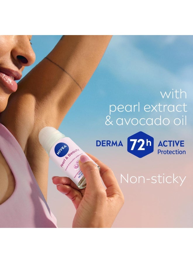 نيفيا مزيل عرق نيفيا للنساء، رول أون، برائحة اللؤلؤ المنعشة والجمال، خلاصة اللؤلؤ - 50 مل، عبوة واحدة - Image 4